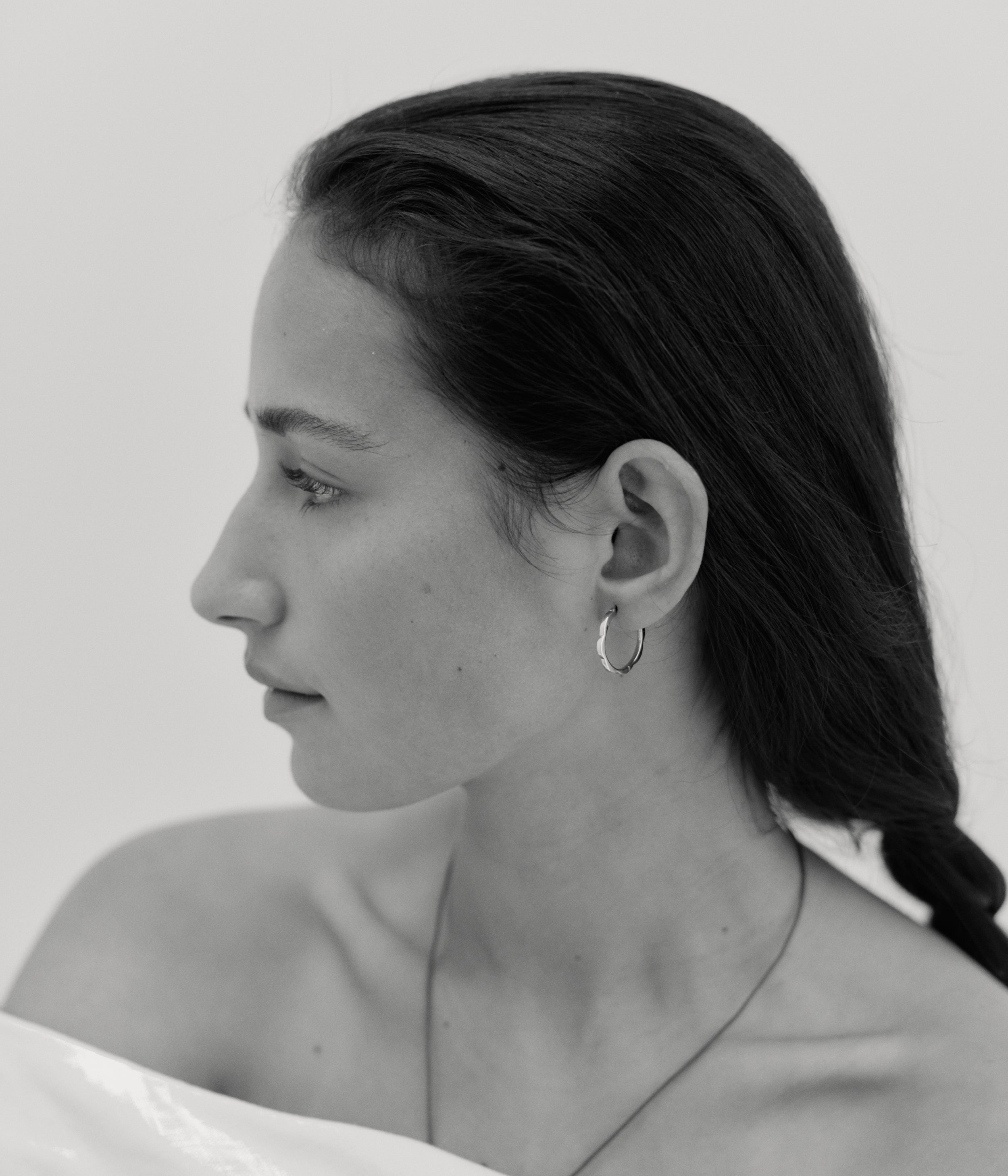 Bloom Hoop Earrings. Silver