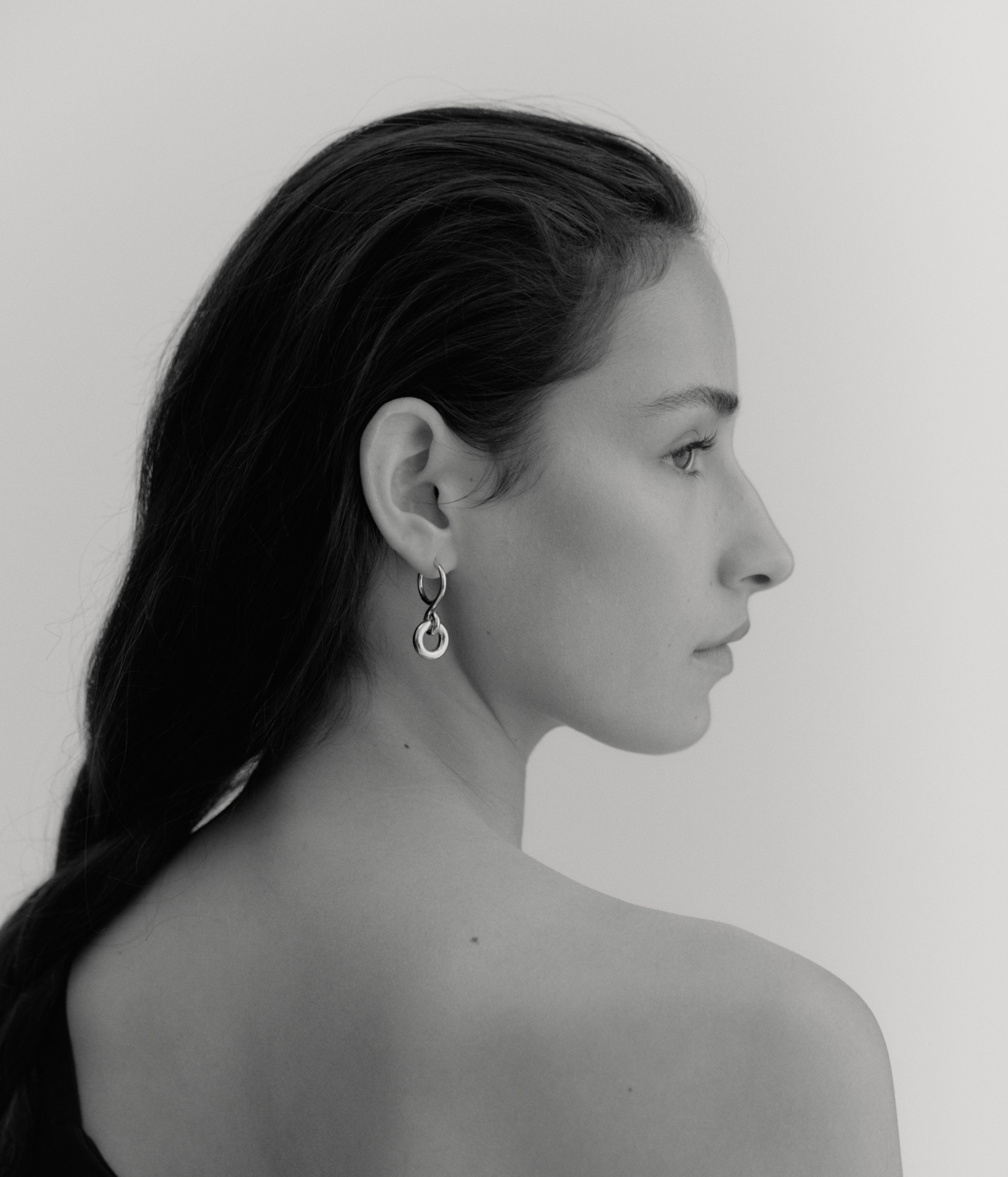 Oura Link Hoop Earring. Silver - Monarc Jewellery