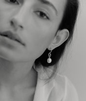 Oura Pearl Stud Earring. Silver - Monarc Jewellery
