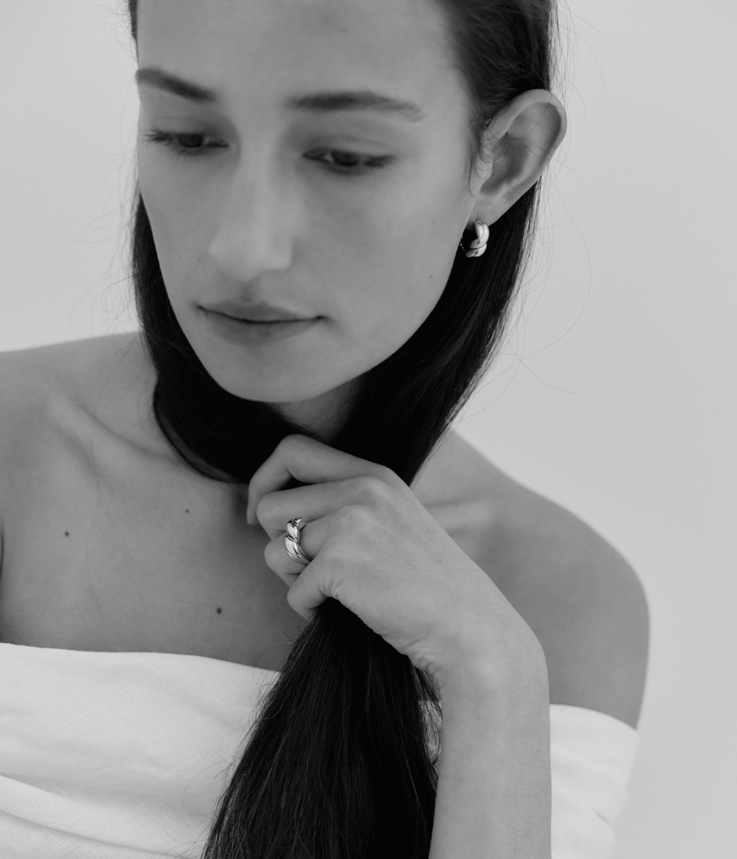 Puzzle Hoop Earrings. Silver - Monarc Jewellery