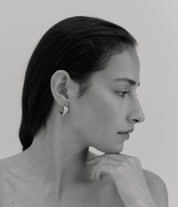 Puzzle Hoop Earrings. Silver - Monarc Jewellery