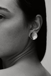 Consero Incurved Stud Earring. Large. Silver - Monarc Jewellery