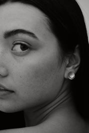 Consero Incurved Stud Earring. Small. Silver - Monarc Jewellery