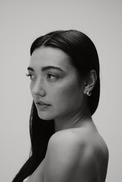 Consero Orb Huggie Earring. Silver - Monarc Jewellery