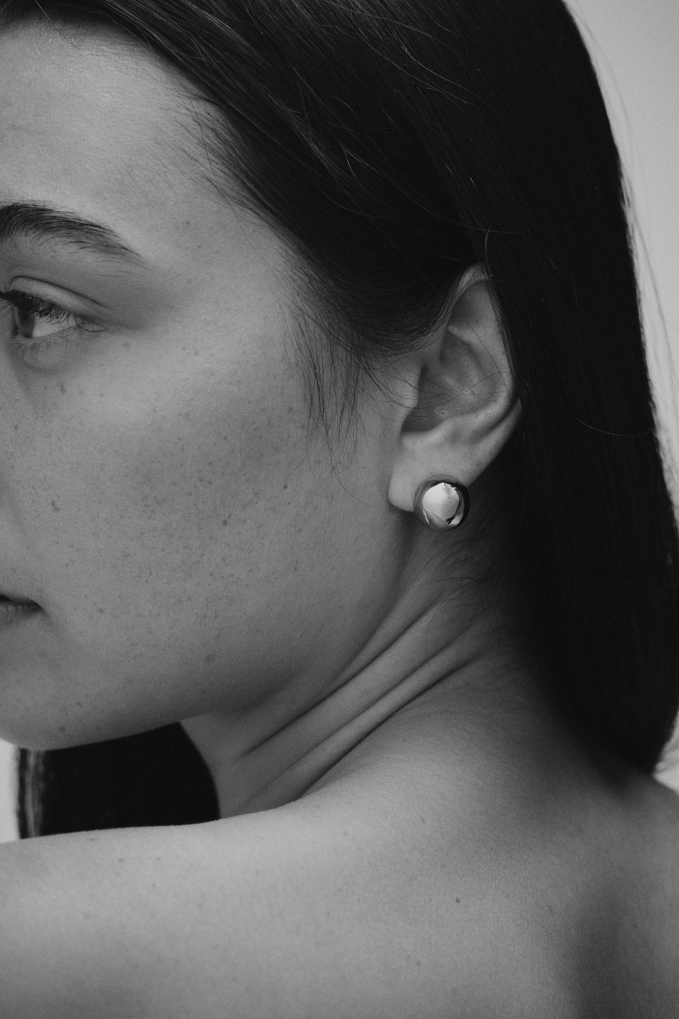 Consero Orb Huggie Earring. Silver - Monarc Jewellery