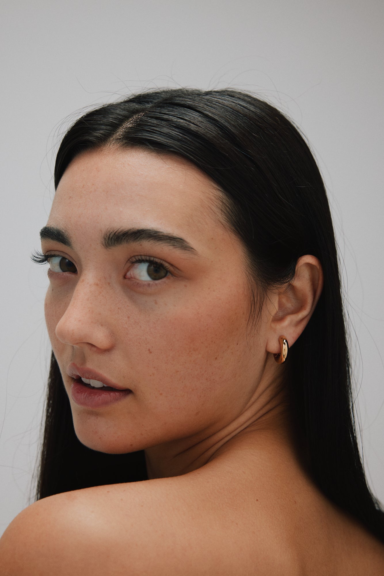 Large Anita Huggie Hoop. Gold Vermeil. - Monarc Jewellery