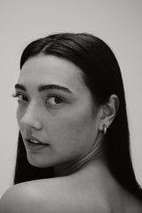 Large Anita Huggie Hoop. Silver