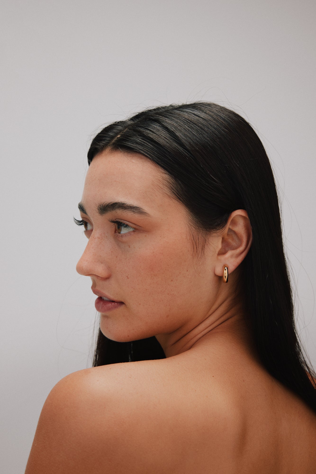 Large Anita Huggie Hoop. Gold Vermeil. - Monarc Jewellery