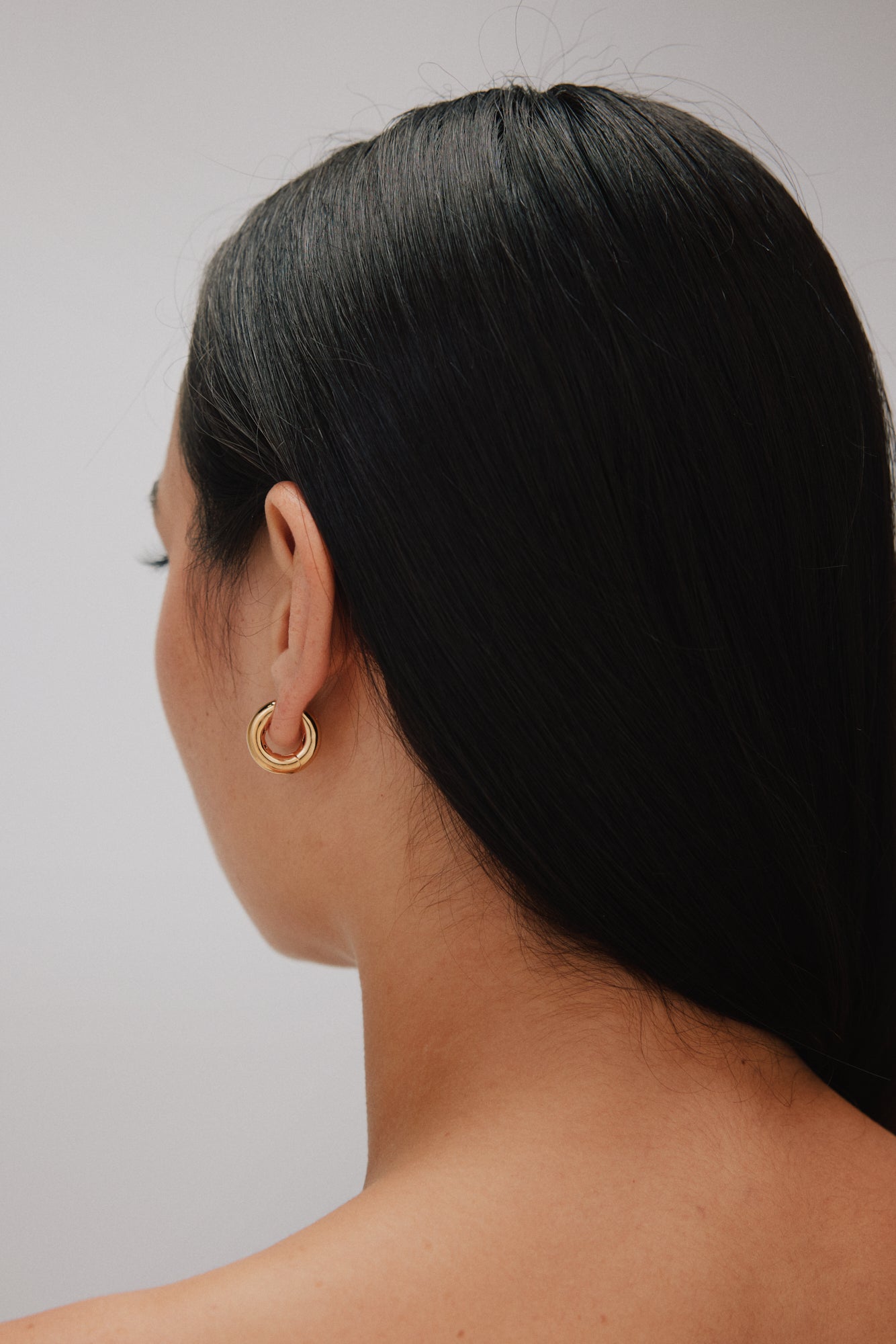 Large Anita Huggie Hoop. Gold Vermeil. - Monarc Jewellery