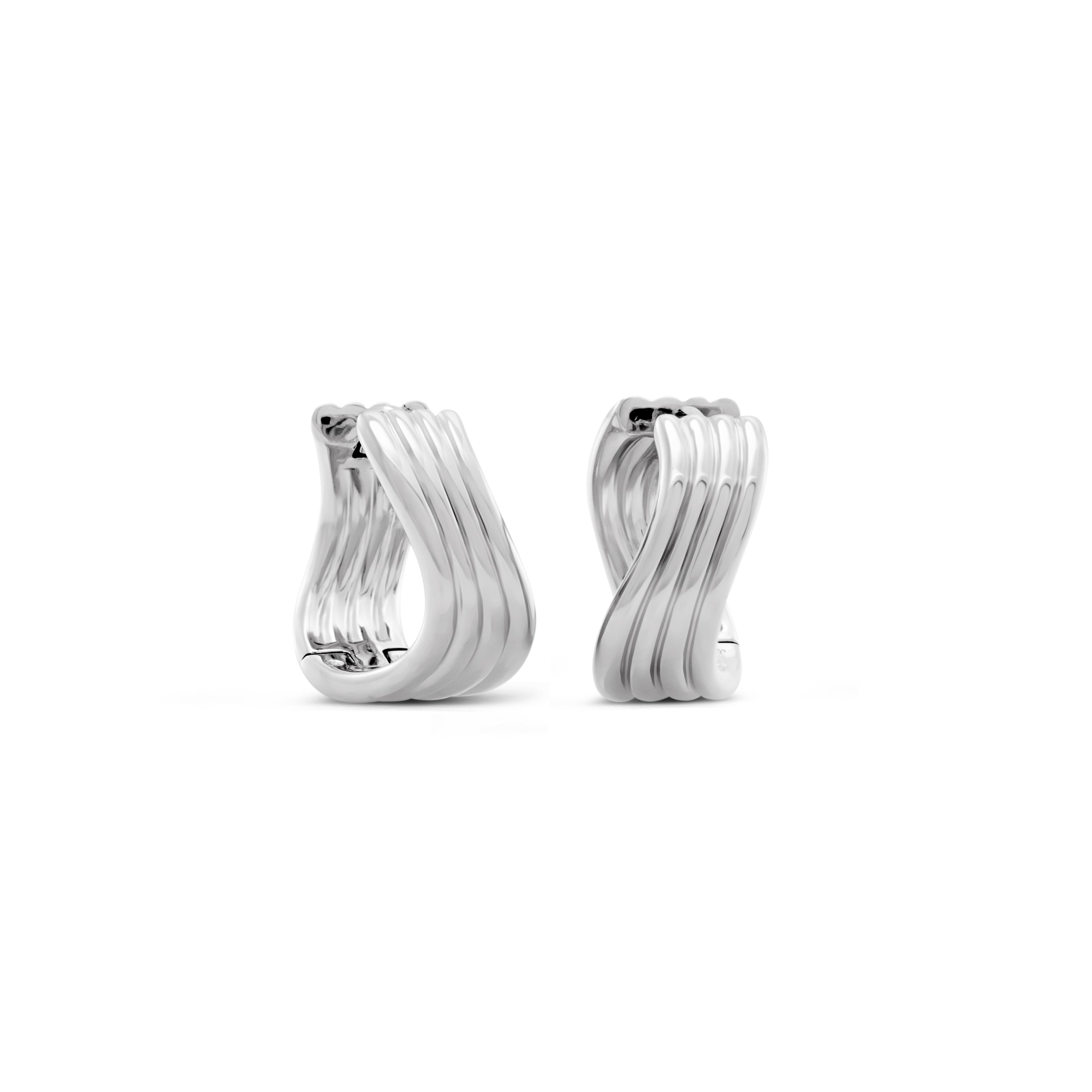 Nymph Wave Hoop Earrings. Silver - Monarc Jewellery