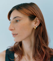 Nymph Wave Hoop Earrings. Gold Vermeil