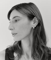 Strata Solitaire Stud Earring, Brilliant Cut Topaz. Silver - Monarc Jewellery