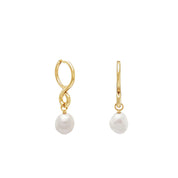 Oura Pearl Hoop Earring. Gold Vermeil - Monarc Jewellery