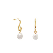 Oura Pearl Stud Earring. Gold Vermeil - Monarc Jewellery