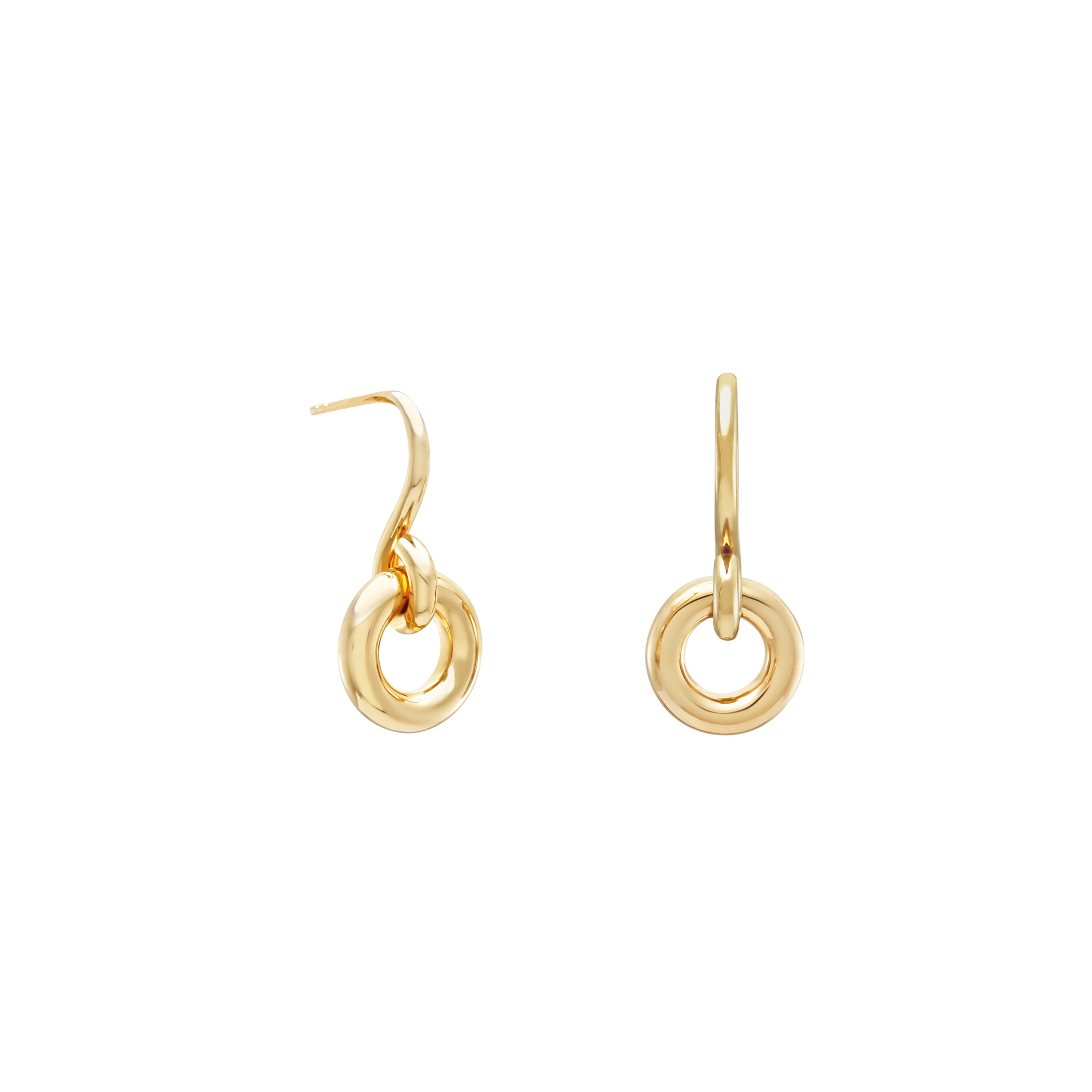 Oura Link Stud Earring. Gold Vermeil
