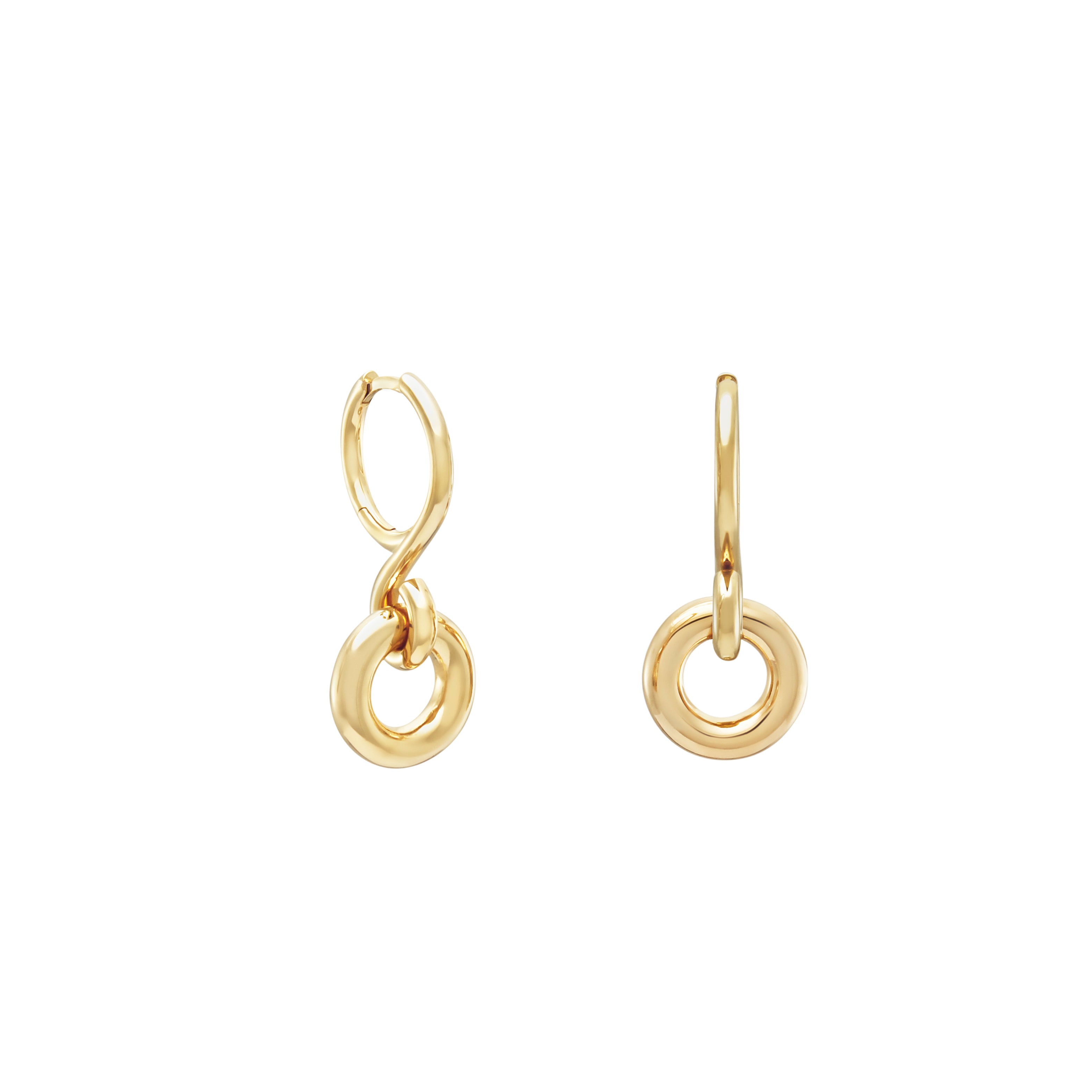 Oura Link Hoop Earring. Gold Vermeil - Monarc Jewellery