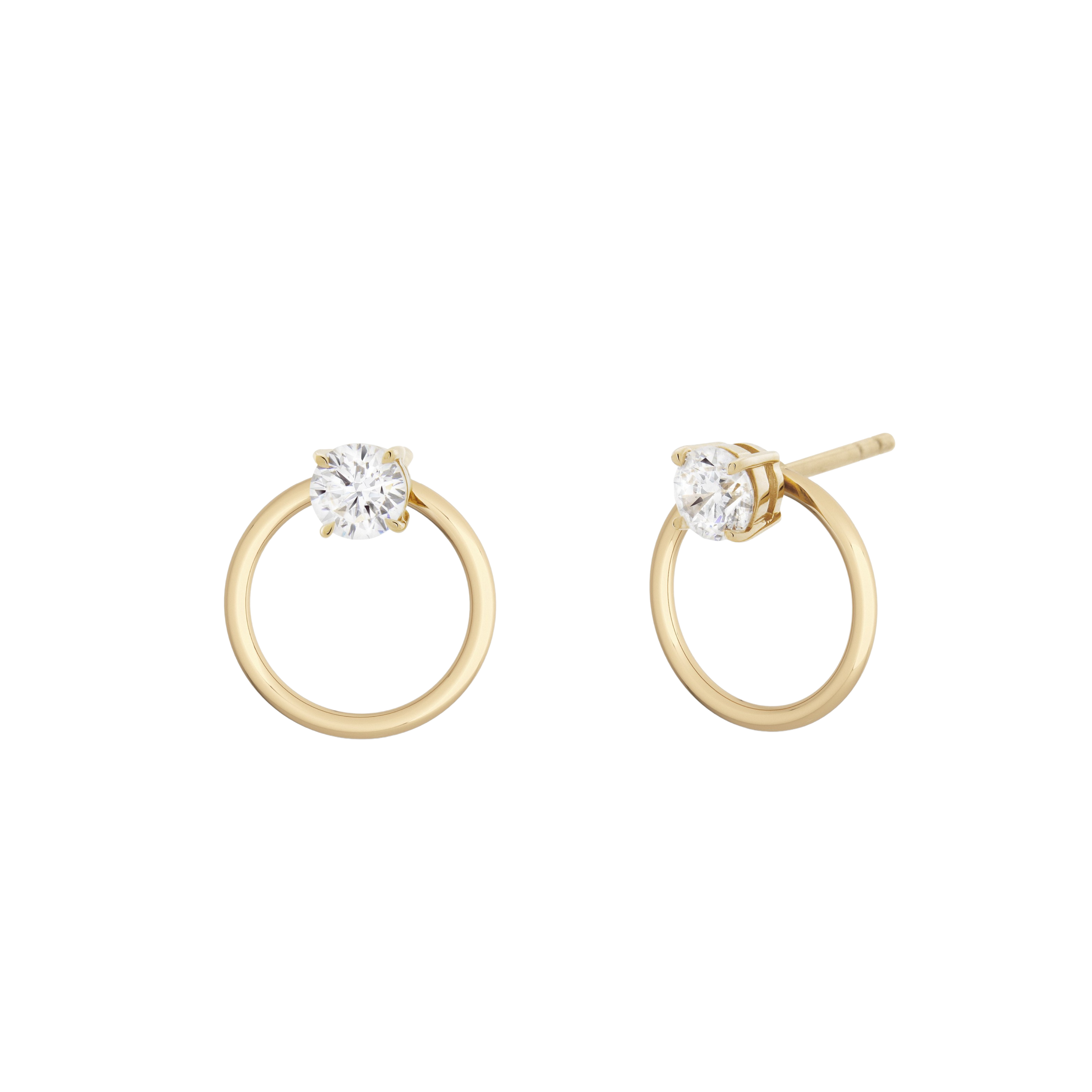 Orla 2-in-1 Diamond Solitaire Earrings, 18k Yellow Gold – Monarc Jewellery