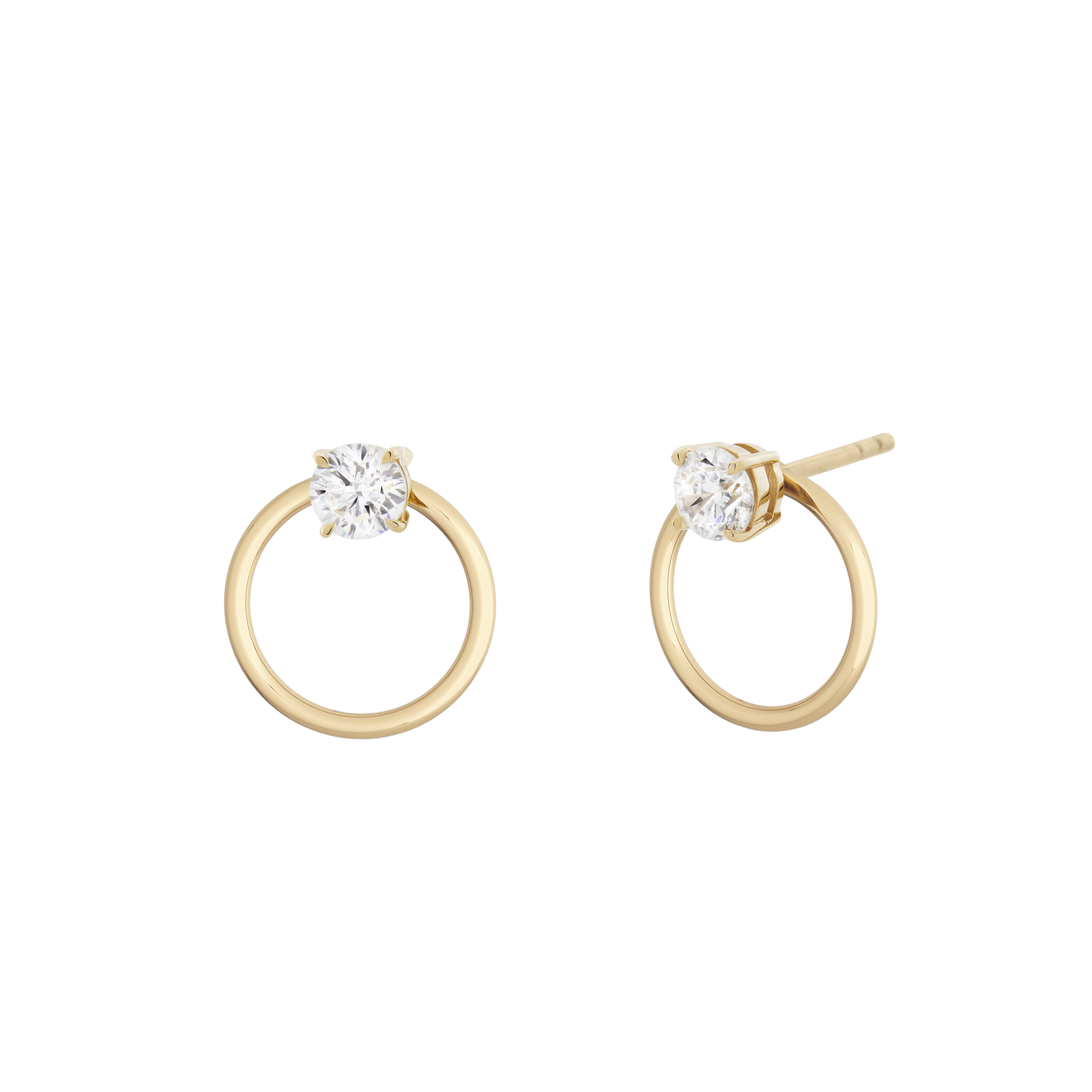 Orla 2-in-1 Diamond Solitaire Earrings. 18k Yellow Gold
