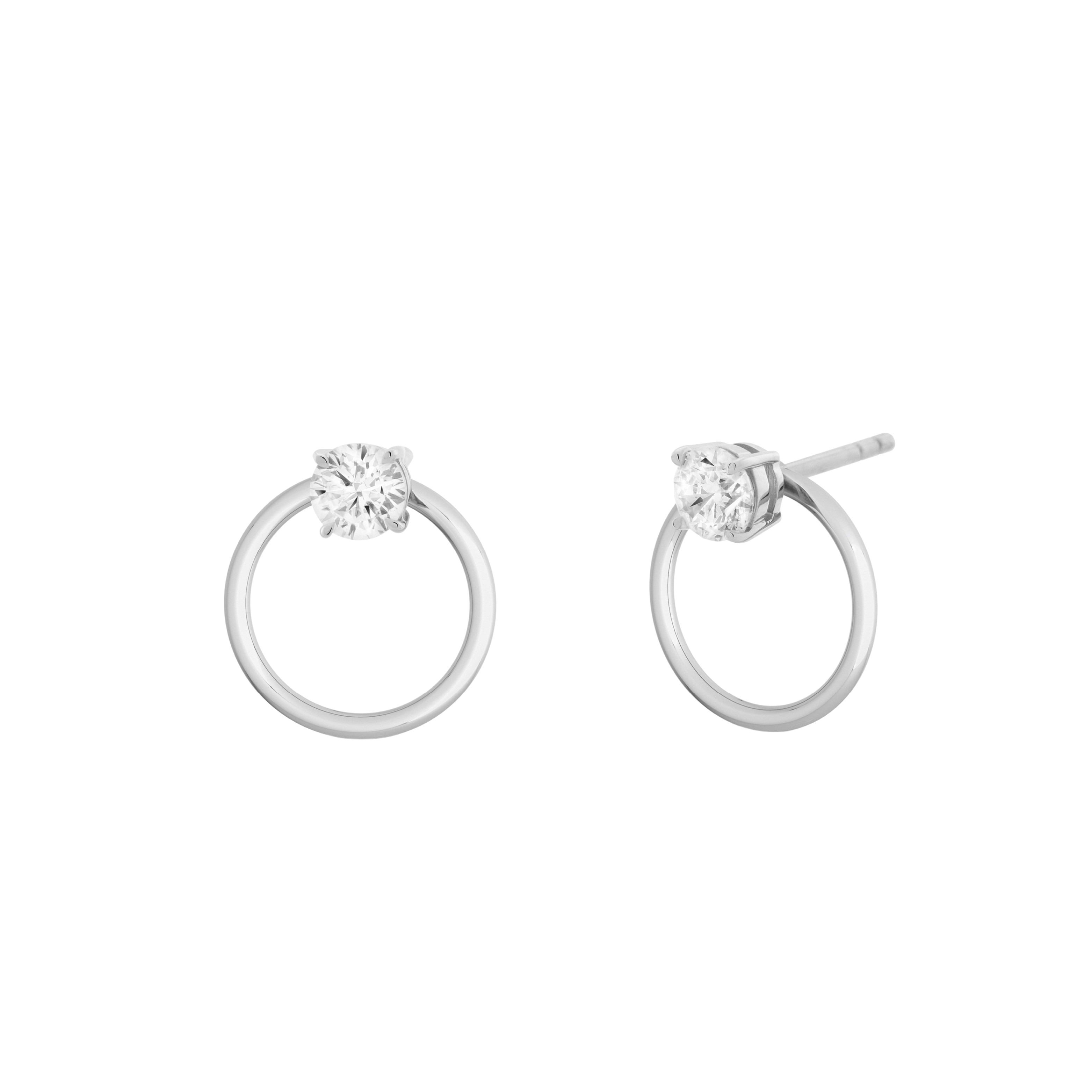 Orla 2-in-1 Diamond Solitaire Earrings. 18k White Gold or Platinum - Monarc Jewellery
