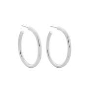 Oval Chubbies Hoops. Sterling Silver. - Monarc Jewellery