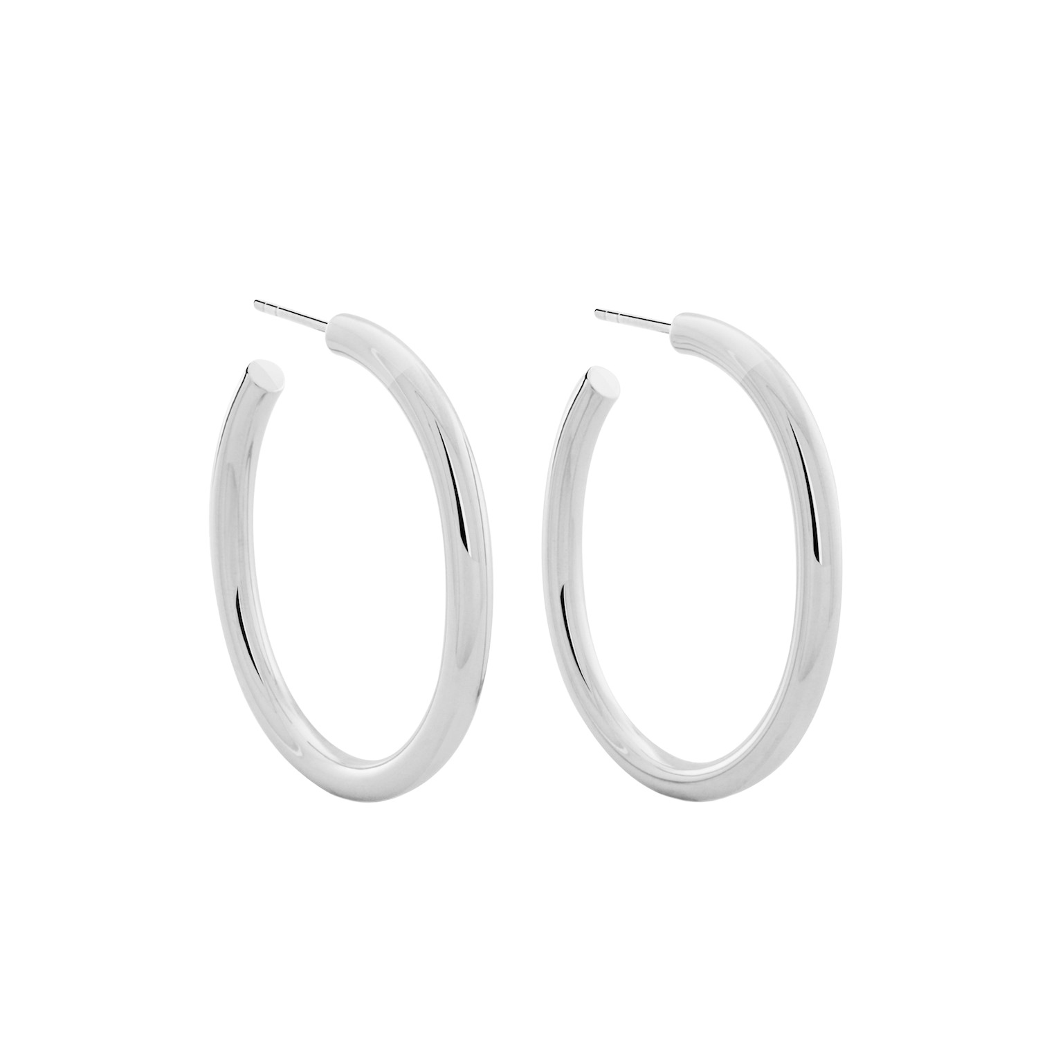 Oval Chubbies Hoops. Sterling Silver. - Monarc Jewellery