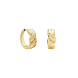 Puzzle Hoop Earrings. Gold Vermeil