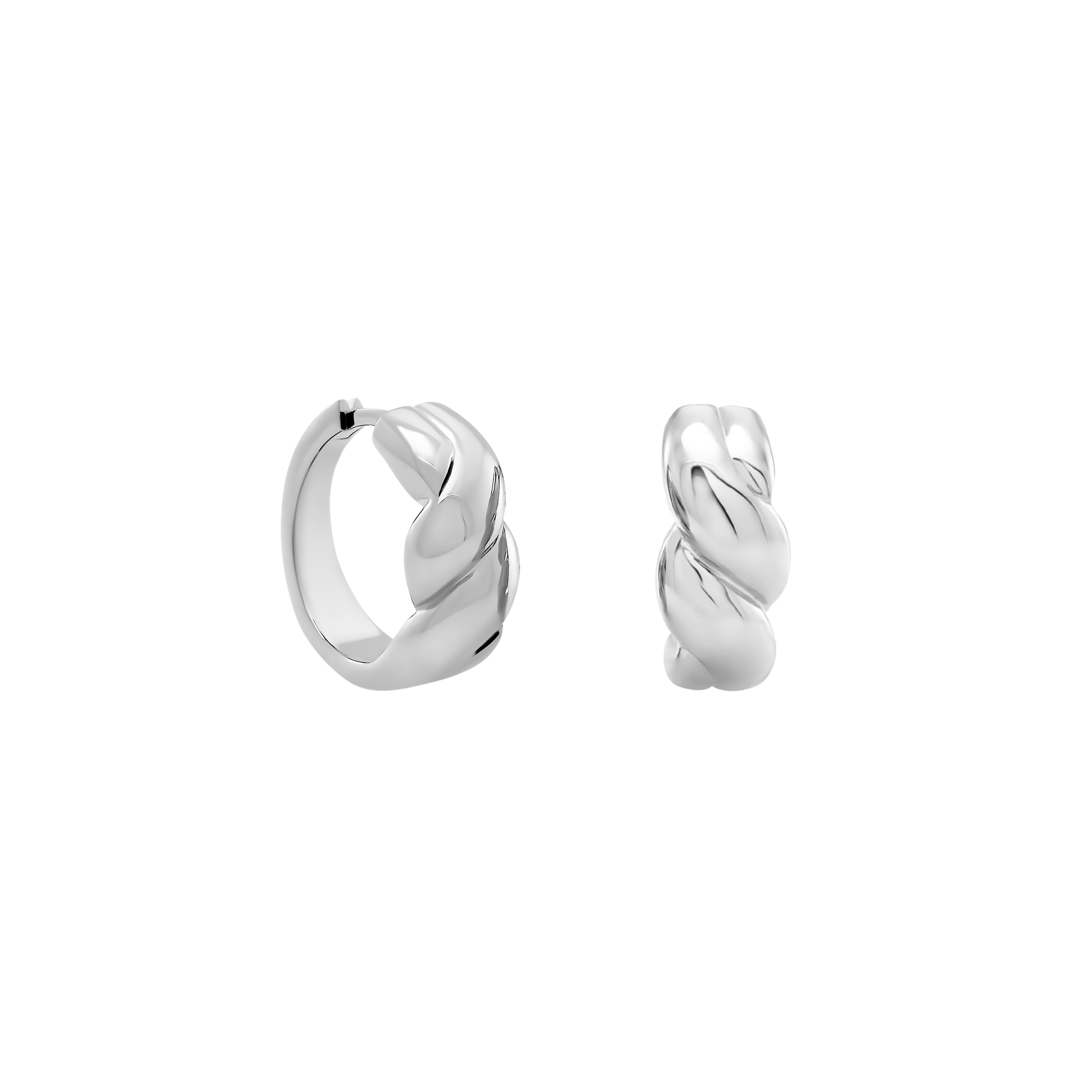 Puzzle Hoop Earrings. Silver - Monarc Jewellery