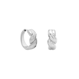 Puzzle Hoop Earrings. Silver
