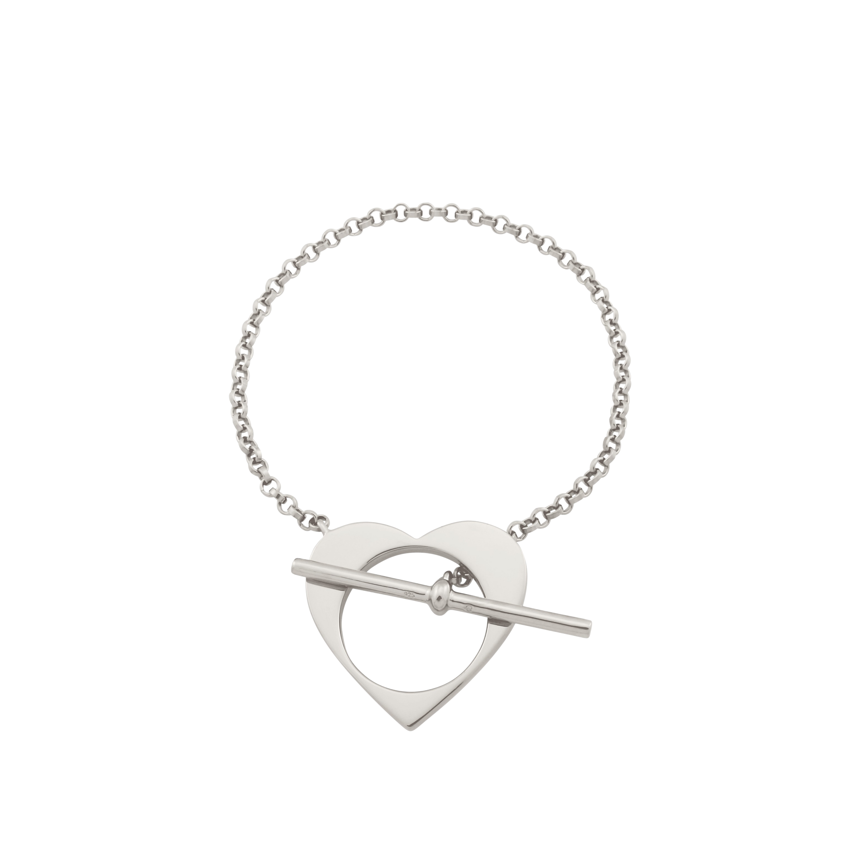 Romeus Heart Bracelet. Sterling Silver