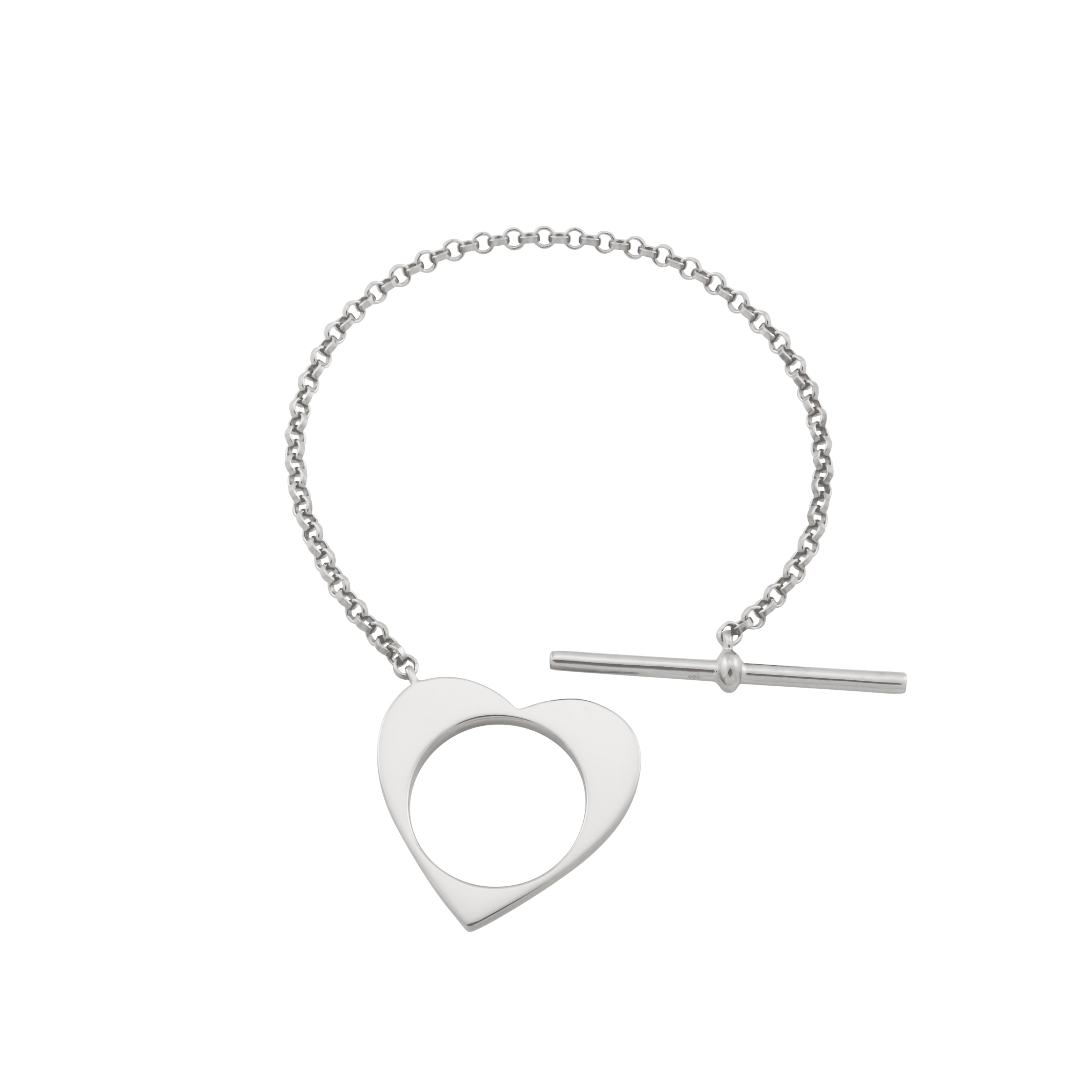 Romeus Heart Bracelet. Sterling Silver - Monarc Jewellery