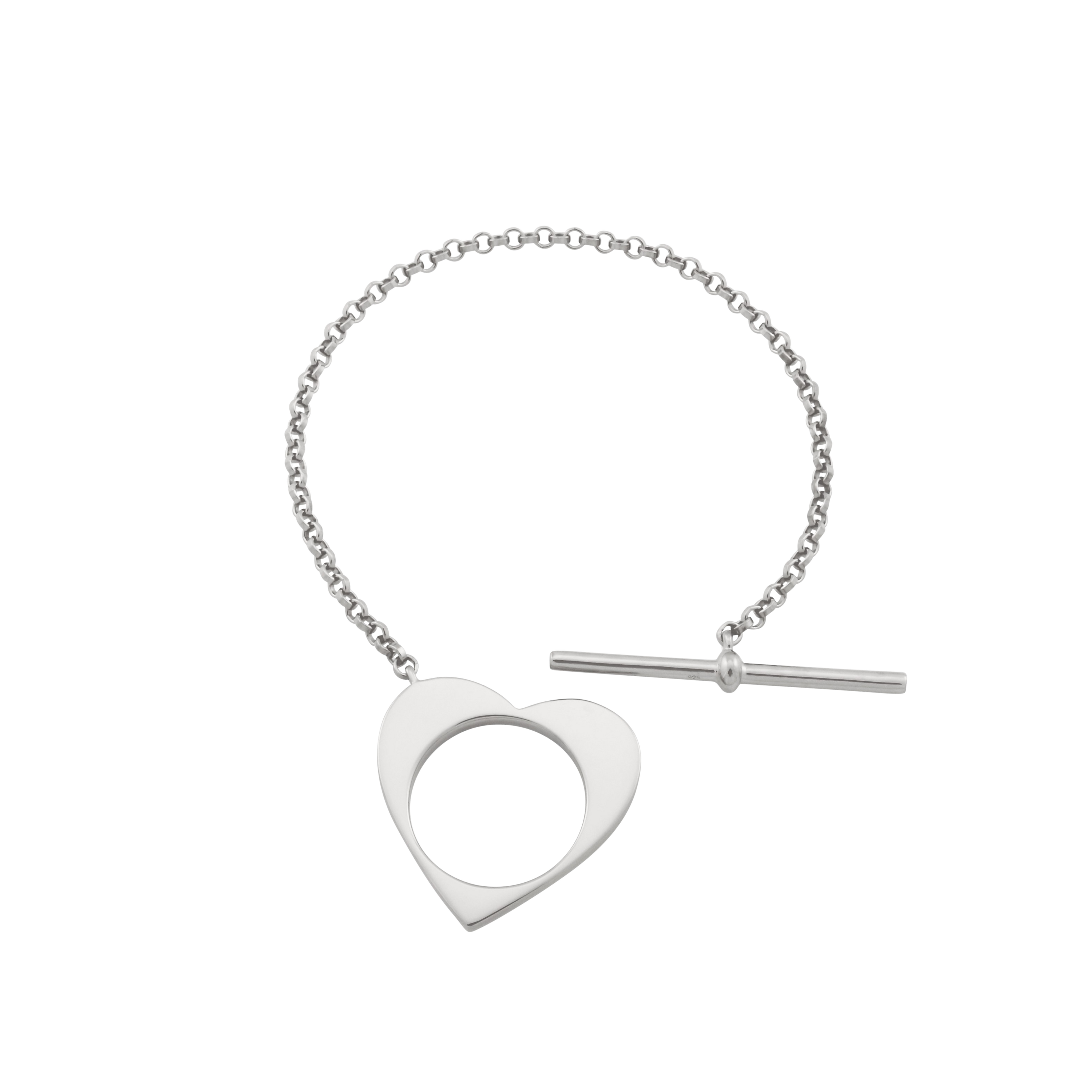 Romeus Heart Bracelet. Sterling Silver