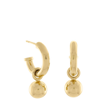 Scout Hoop & Ball Earrings, Gold Vermeil