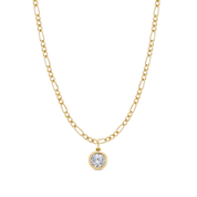 Strata Solitaire Necklace, Brilliant Cut Topaz. Gold Vermeil. - Monarc Jewellery