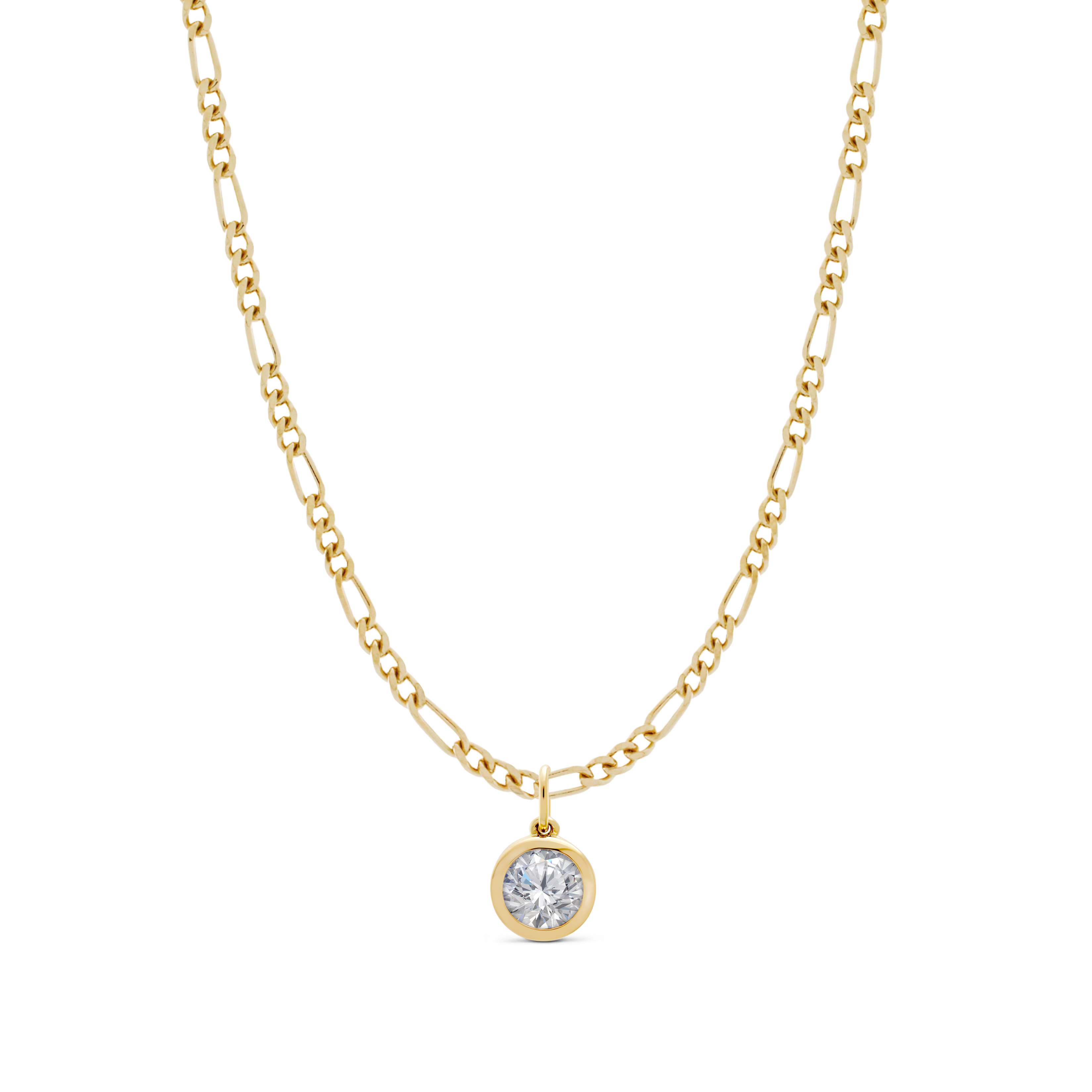 Strata Solitaire Necklace, Brilliant Cut Topaz. Gold Vermeil. - Monarc Jewellery