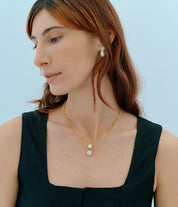 Strata Solitaire Necklace, Brilliant Cut Topaz. Gold Vermeil. - Monarc Jewellery