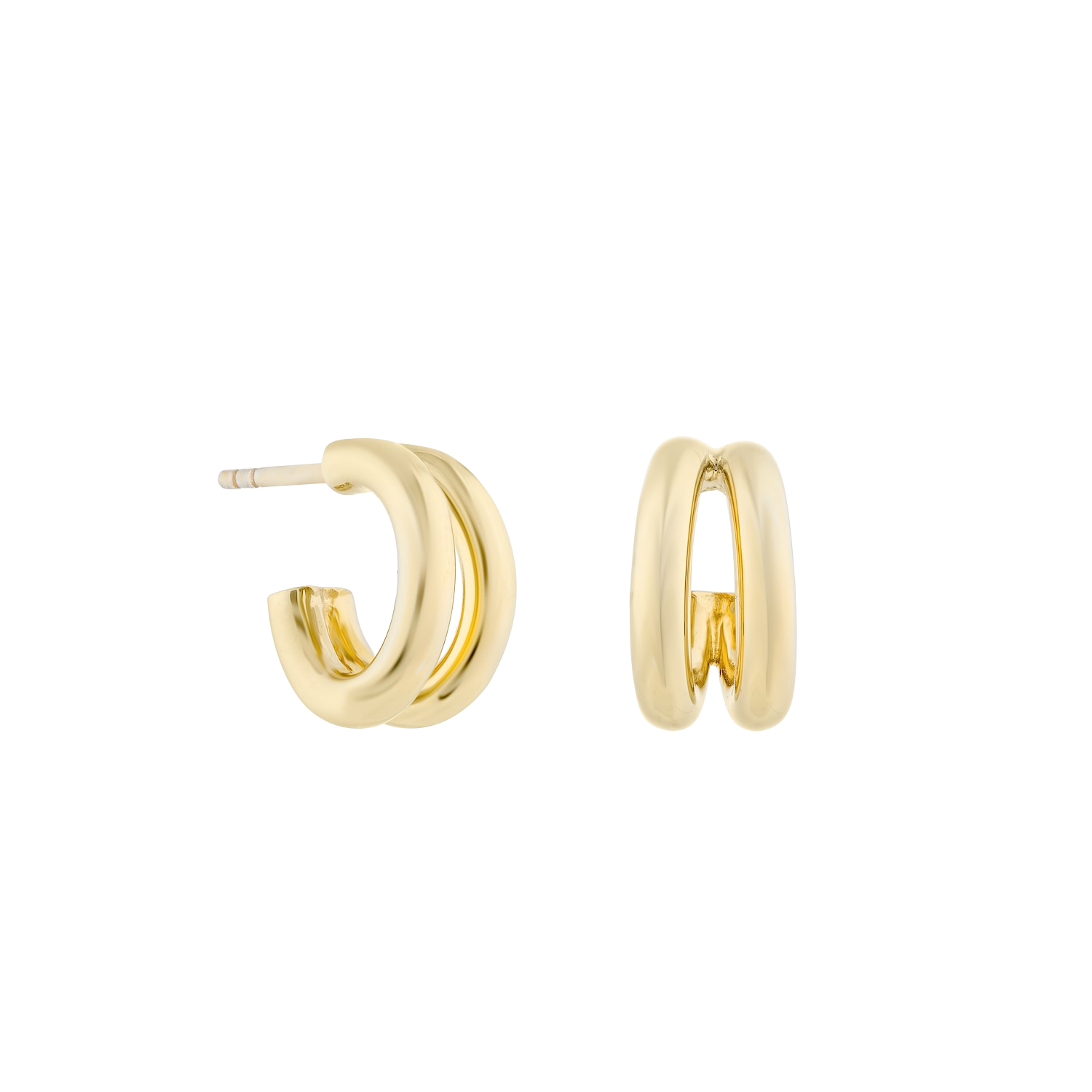 The Debbie Double Hoop Earrings, Gold Vermeil. - Monarc Jewellery