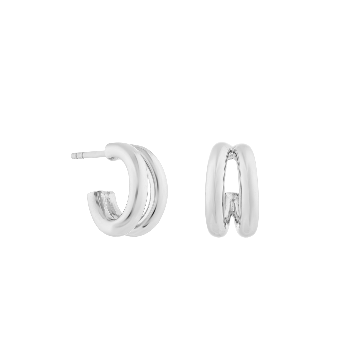 The Debbie Double Hoop Earrings. Sterling Silver. - Monarc Jewellery