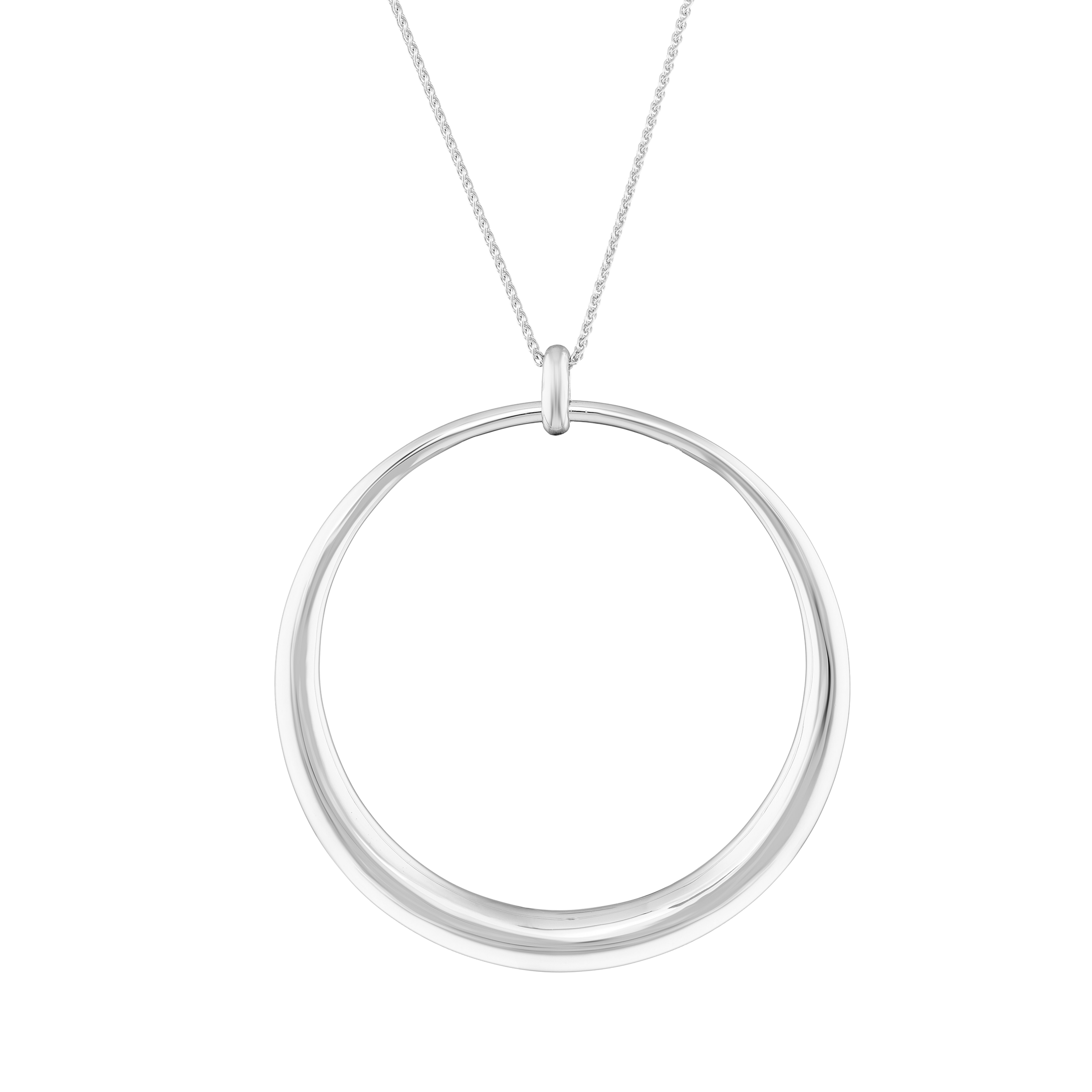 The Ovo Necklace, Long. Silver. - Monarc Jewellery