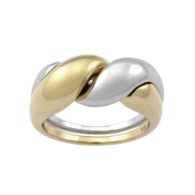 Two-tone Puzzle Ring. 9k Yellow Gold & Sterling Silver - Monarc Jewellery