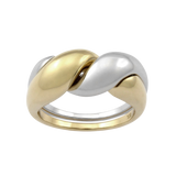 Two-tone Puzzle Ring. 9k Yellow Gold & Sterling Silver