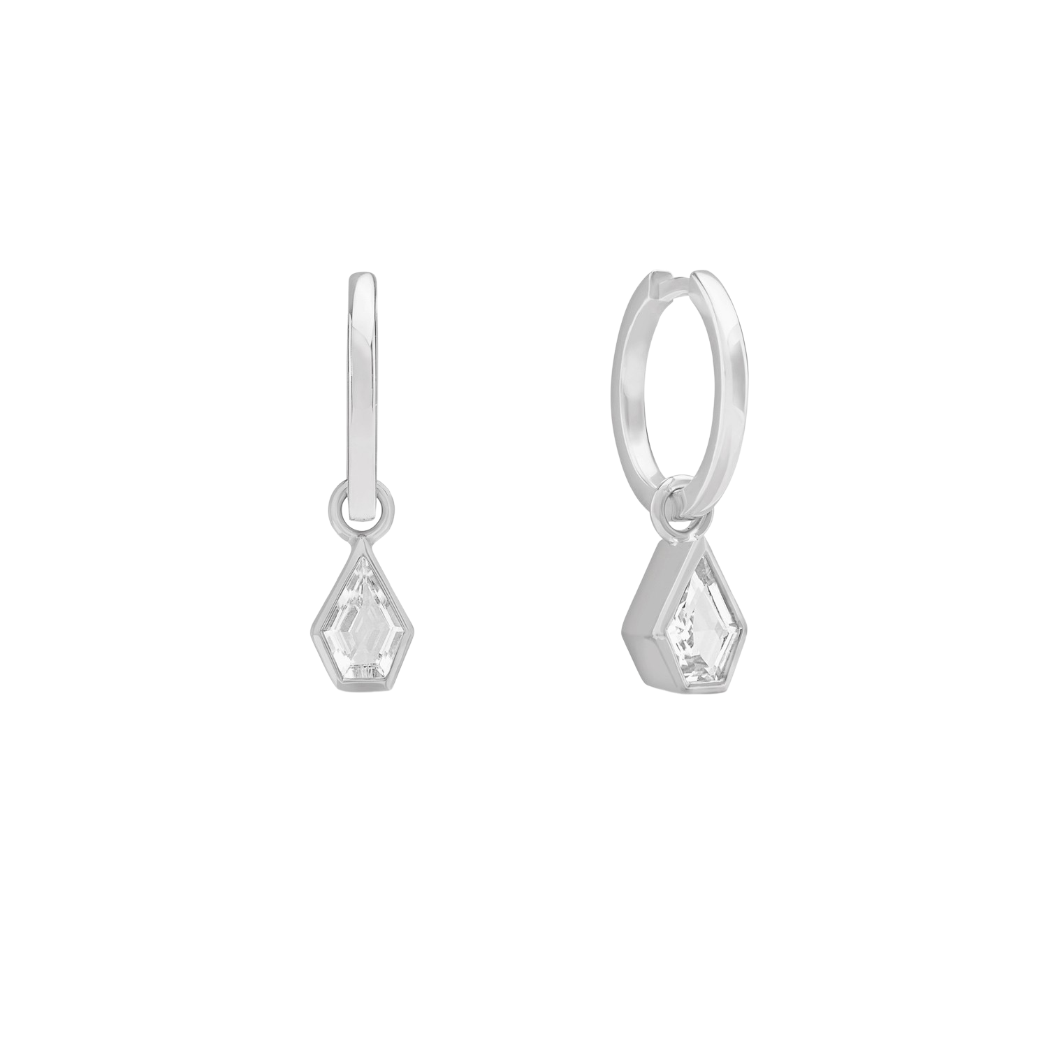 Maison Charm Huggie Hoops, Silver. Co-Designer Amy Fraser - Monarc Jewellery