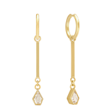 Maison Pendulum Huggie Hoops, Gold Vermeil.