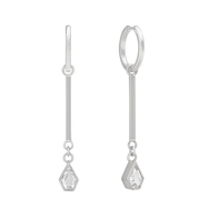 Maison Pendulum Huggie Hoops, Silver. - Monarc Jewellery