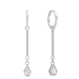 Maison Pendulum Huggie Hoops, Silver.