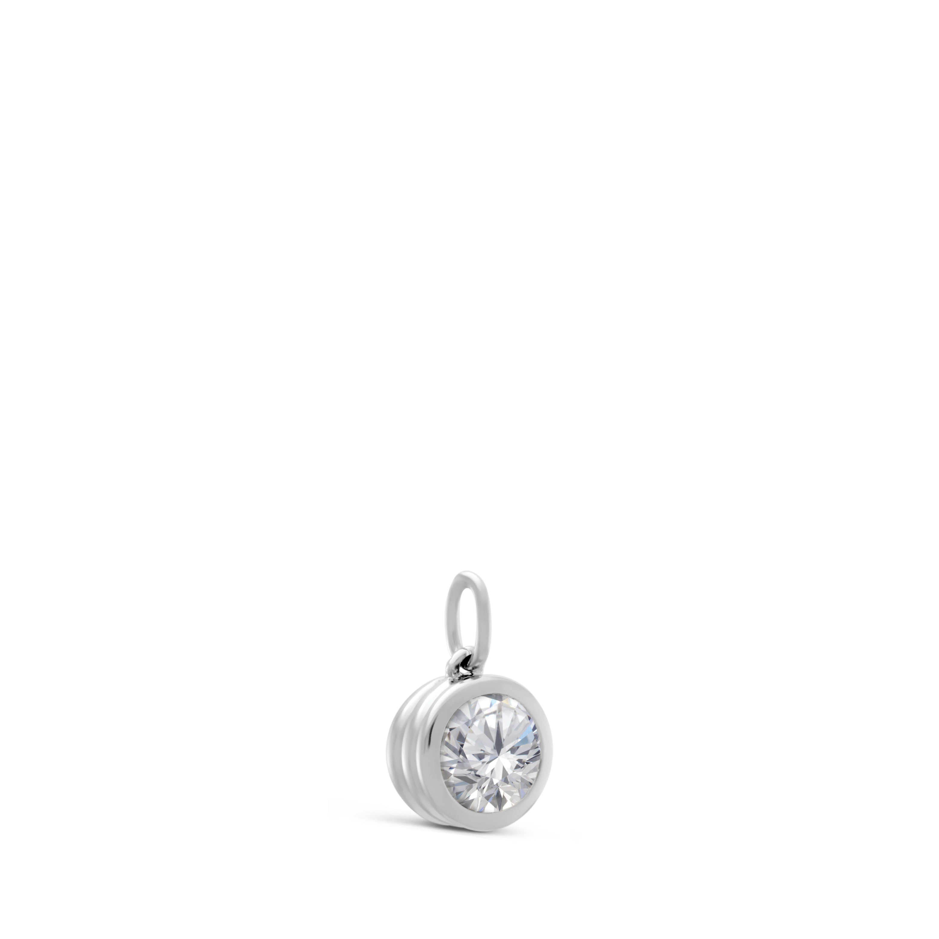 Strata Solitaire Necklace, Brilliant Cut Topaz. Silver