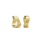 Nymph Wave Hoop Earrings. Gold Vermeil