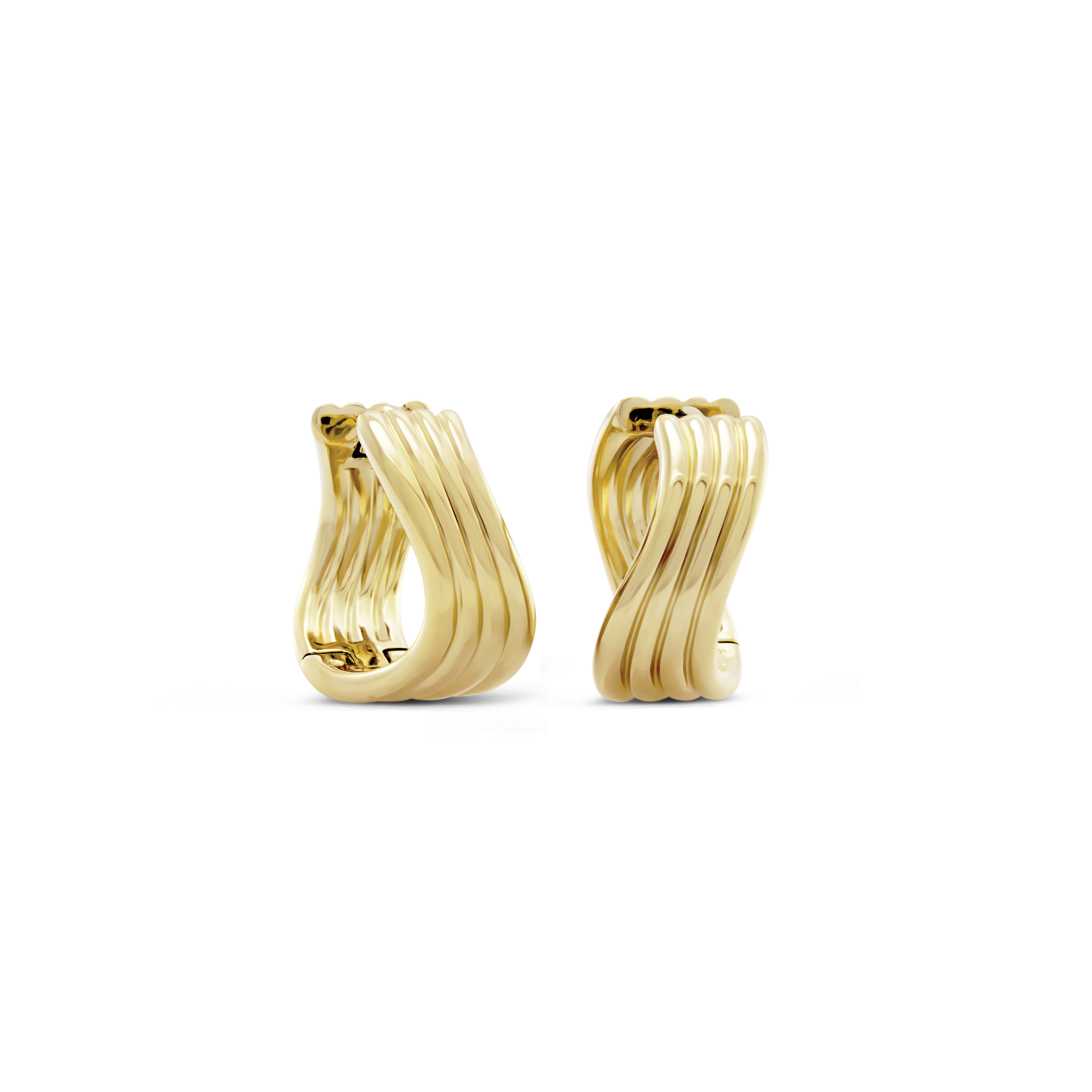 Nymph Wave Hoop Earrings. Gold Vermeil