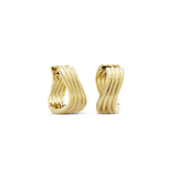 Nymph Wave Hoop Earrings. Gold Vermeil