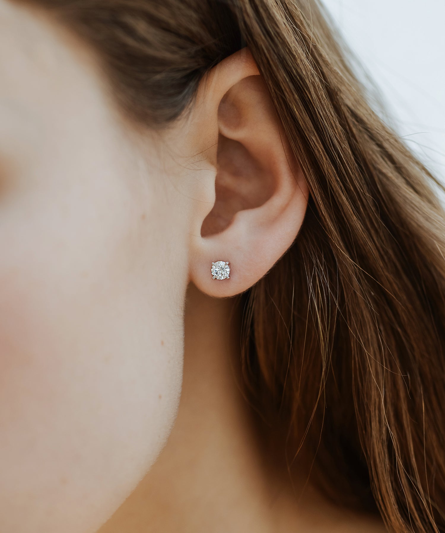 Coeur Solitaire Diamond Earrings. 9k Yellow Gold - Monarc Jewellery