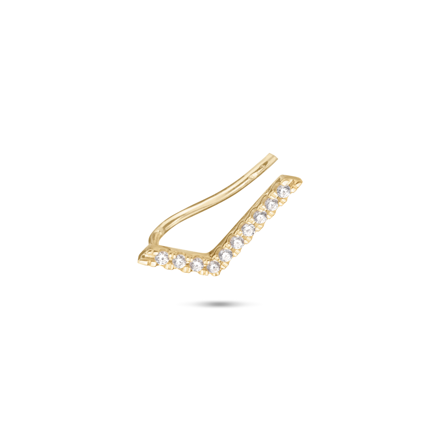 Chevron Diamond Ear Pin. 9k Yellow Gold - MONARC CONCIERGE